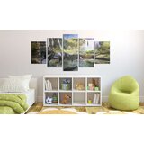  Slika - Black horse on the background of paradise waterfall 100x50 | shoptok.hr