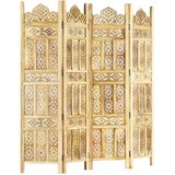 vidaXL Ročno izrezljan paravan 4-delni 160x165 cm trden mangov les | Shoptok.si