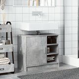 Ormarić za umivaonik boja betona 63x29x55 cm konstruirano drvo | shoptok.hr