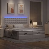 vidaXL Otomanski okvir kreveta s madracima smeđesivi 180x200cm tkanine | shoptok.hr