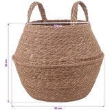  Saksija za biljke s ručkama 2 pcs Prirodna Ø 32 x 32 cm | shoptok.hr