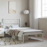  Metalni okvir za krevet s uzglavljem bijeli 100x190 cm | shoptok.hr
