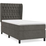 Box spring krevet s madracem tamnosivi 80 x 200 cm baršunasti | shoptok.hr