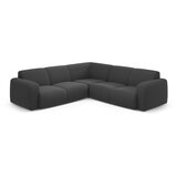 Micadoni Temno siva kotna sedežna garnitura iz tkanine bouclé (s kotom po izbiri/v obliki črke L) Molino – Home | Shoptok.si