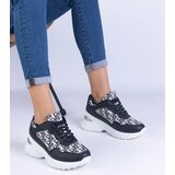 Gemre Black women's sports sneakers with metallic insert Ferenda | Shoptok.si