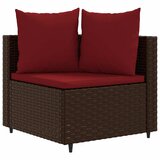  4-dijelni set vrtnih sofa od poliratana s jastucima smeđi | shoptok.hr