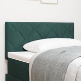 vidaXL Naslon za glavo s puzljastim dizajnom temno zelene barve 90 cm iz žameta Cene