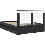  Konstrukcija postelje Črna 140 x 200 cm Masivno borovo les, (5000103618) | Shoptok.si