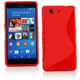  Gumijasti / gel etui S-Line za Sony Xperia Z3 Compact - rdeči Cene