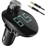 Dardanar Bluetooth FM oddajnik, adapter za avtomobilski oddajnik za avtoradio, avtomobilski polnilec s kompletom za prostoročno telefoniranje QC3.1 Type-C Quick Charge, 2 vhoda USB,, (21199684) u