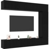 vidaXL 5-delni set TV omar s stensko montažo Črna hrastovina Inženirski les | Shoptok.si