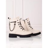 SHELOVET Girl's ankle boots with chain beige | Shoptok.si