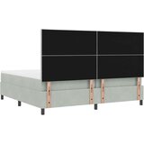 vidaXL Krevet s podlogom i madracem Svjetlosiva 200x200 cm Baršun | shoptok.hr