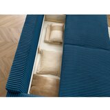 Bobochic Paris Modra raztegljiva/s prostorom za shranjevanje sedežna garnitura iz rebrastega žameta 244 cm Chelsea – | Shoptok.si