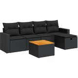 vidaXL 6-dijelni set vrtnih sofa s jastucima crni od poliratana | shoptok.hr