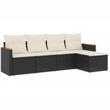  The Living Store Vrtna sedežna garnitura 5-delna z blazinami črn poli ratan - Vrtna Sedežna Garniture, (21450927) | Shoptok.si