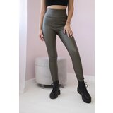 Kesi Włoski Włoski Insulated pants made of eco leather khaki | shoptok.hr