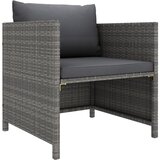 Maison Chic Vrtni kavč - Zunanji kavč z blazinami siv poli ratan, (22043720) | Shoptok.si