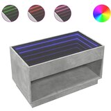 Maison Chic Klubska mizica - kavna mizica - Nizka mizica z neskončnimi LED betonsko siva 90x50x50 cm, (21752020) Cene
