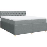  Krevet s oprugama i madracem svjetlosivi 200 x 200cm od tkanine | shoptok.hr