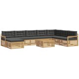 vidaXL Zunanja garnitura za sedenje z blazino 9 pcs Bela in antracit, (5000282391) | Shoptok.si