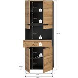 MID.YOU Visoka Omara Canu, Barva Hrasta | Shoptok.si