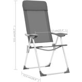  Zložljivi stoli za kampiranje 4 kosi sive barve aluminij | Shoptok.si