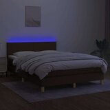  Box spring s madracem LED tamnosmeđi 140x200 cm tkanina | shoptok.hr