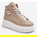 Boto Women's High-Top Zipper Sneakers Beige Katerin | Shoptok.si