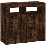  Komoda s LED svjetlima boja dimljenog hrasta 80 x 35 x 75 cm | shoptok.hr