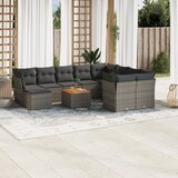 vidaXL 11-dijelni set vrtnih sofa od poliratana s jastucima sivi | shoptok.hr