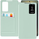 AVIZAR Usnjeno ohišje za Galaxy S25 Ultra Display Window Card Case, Svetlo zelena, (5000013686) | Shoptok.si