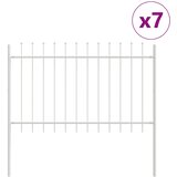  Vrtna Ograda 7 pcs Bijelo 11,9 x 1 m Čelik s prahom | shoptok.hr