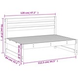  Srednja vrtna sofa bijela 120 x 80 cm od masivne borovine | Eponuda.com