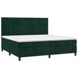  box spring s madracem LED tamnozeleni 200x200 cm baršun | shoptok.hr