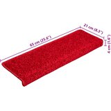  Prostirke za stepenice 20 kom 65x21x4 cm crvene pravokutne rubove | shoptok.hr