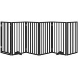  Vrata za pse s vratašcima 6 panela sklopiva 300 cm drvo topole Crna 50 x 90 x 2 cm | shoptok.hr