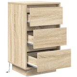  Noćni ormarić s LED svjetlima boja hrasta sonome 38x34x65 cm | shoptok.hr