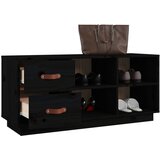  Klupa za cipele crna 100 x 34 x 45 cm od masivne borovine | shoptok.hr