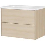 Zidni ormarić za ispod umivaonika u dekoru hrasta u prirodnoj boji 81x61 cm Bodera –