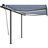 Maison Chic Ročno zložljiva tenda - Senčniki z LED lučkami 3x2,5 m modra in bela, (22042278) | Shoptok.si