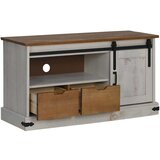 vidaXL TV omarica HALDEN z drsnimi vrati Bela 110x40x60 cm Masivni les | Shoptok.si
