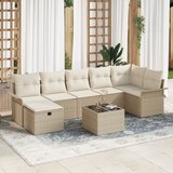 vidaXL set vrtnih sofa od 8 dijelova s jastučićima bež poli ratan Cijene