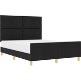  Krevetna konstrukcija s uzglavljem Crna 140 x 200 cm tkanina | shoptok.hr