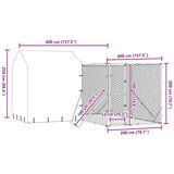 Vanjski kavez za pse s krovom srebrni 4x4x2,5 m pocinčani čelik | shoptok.hr