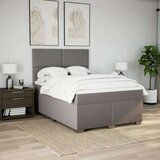vidaXL Box spring postelja z vzmetnico taupe 140x190 cm blago, (21321572) | Shoptok.si