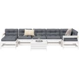  8-dijelni set vrtnih sofa bijeli od masivne borovine | shoptok.hr