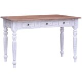  Pisalna miza s predali bela 117x57x75 cm trpredelan les | Shoptok.si