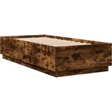 vidaXL Posteljni okvir dimljeni hrast 100x200 cm inženirski les | Shoptok.si