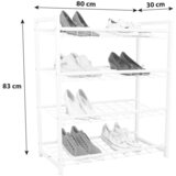 Möbelix Regal Za Čevlje Rom, Bela, 4 Police | Shoptok.si